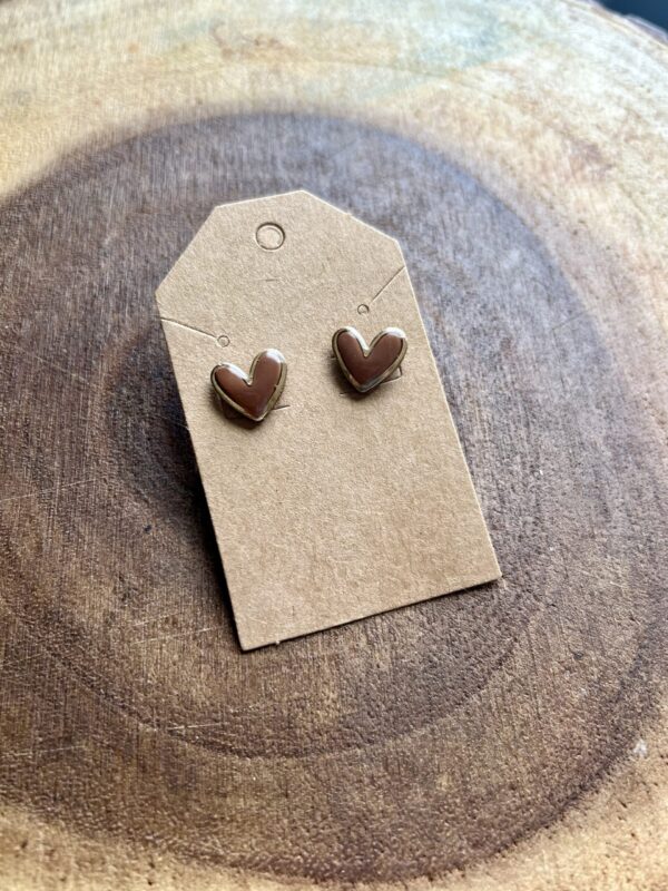 Gold Heart Studs - Image 2